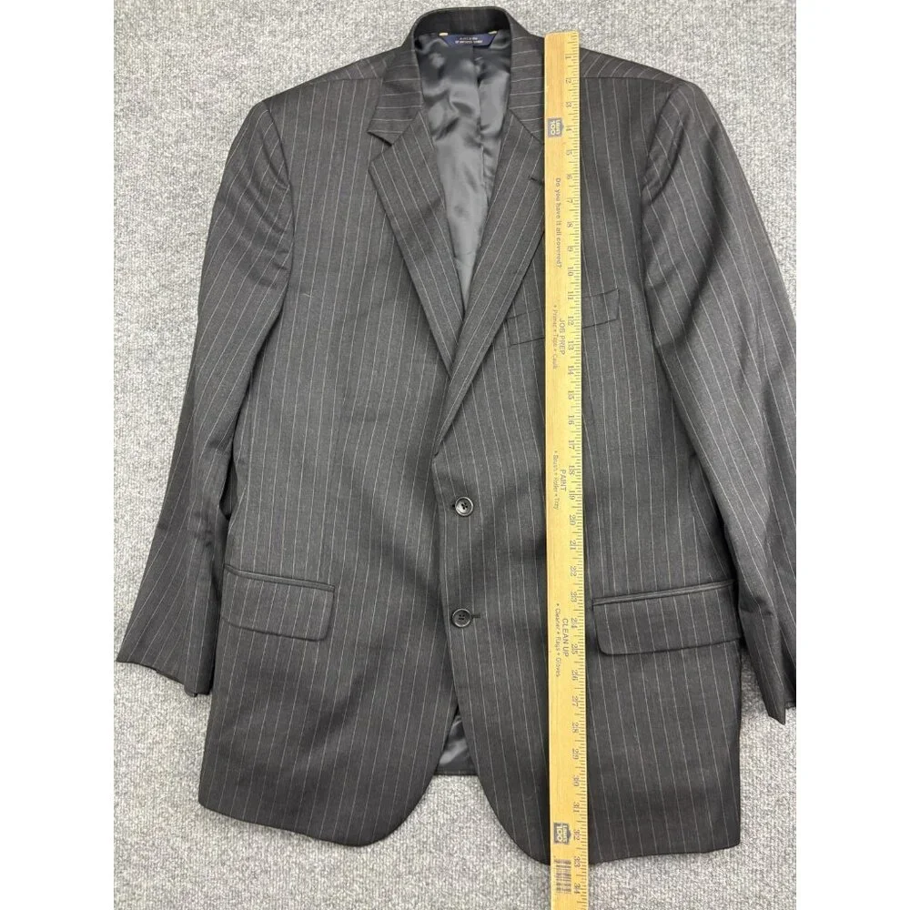 Brooks Brothers 1818 Fitzgerald Suit Jacket Mens‎ 44R Gray Pinstripe Wool USA